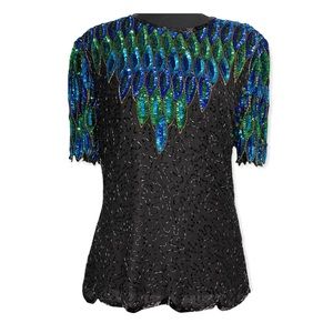 Vintage Sequin Silk Multicolor Top

Size: 8 (M)